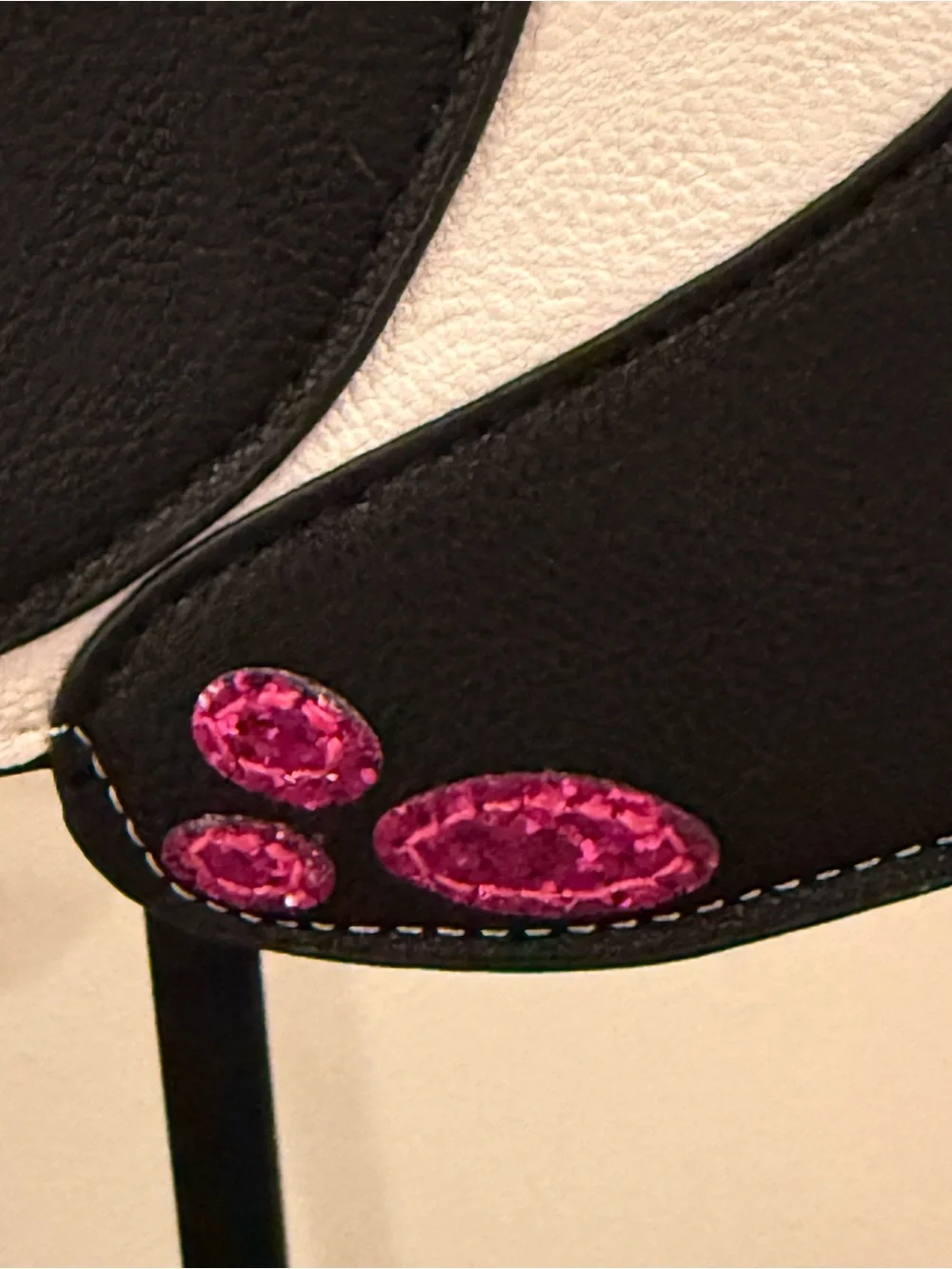 Betsey Johnson Panda Satchel Crossbody Bag Pom Pom Novelty Purse Black White - Picture 14 of 16